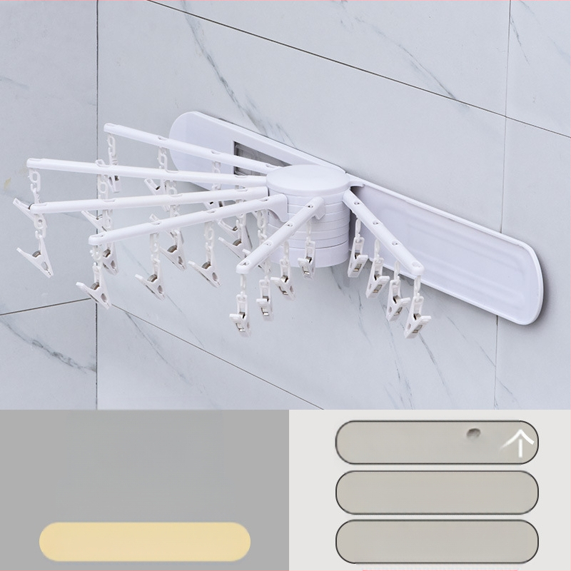 Sudijia összecsukható ruhaszárító akasztó, forgatható zokniakasztó, kör alakú klipsz dizájn, műanyag