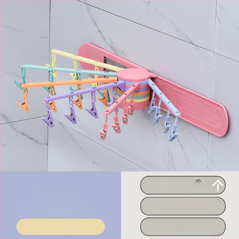 Sudijia összecsukható ruhaszárító akasztó, forgatható zokniakasztó, kör alakú klipsz dizájn, műanyag