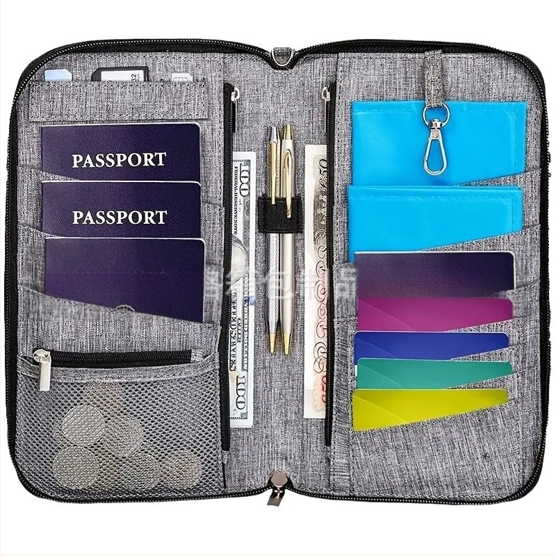 Θήκη διαβατηρίου και εγγράφων, ύφασμα Oxford, μονόχρωμη, για άνδρες και γυναίκες, στυλ χωρίς φύλο, Φθινόπωρο 2024