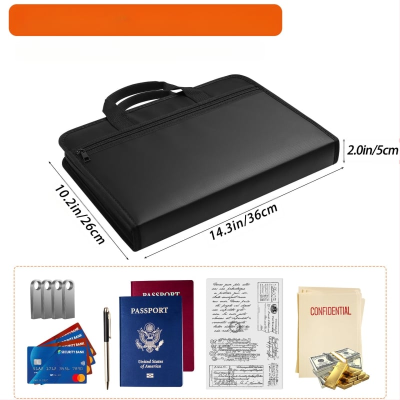 Аккордеонна папка за документи с 13 отделения, огнеупорна и водоустойчива, разширяваща се, от Fiberglass