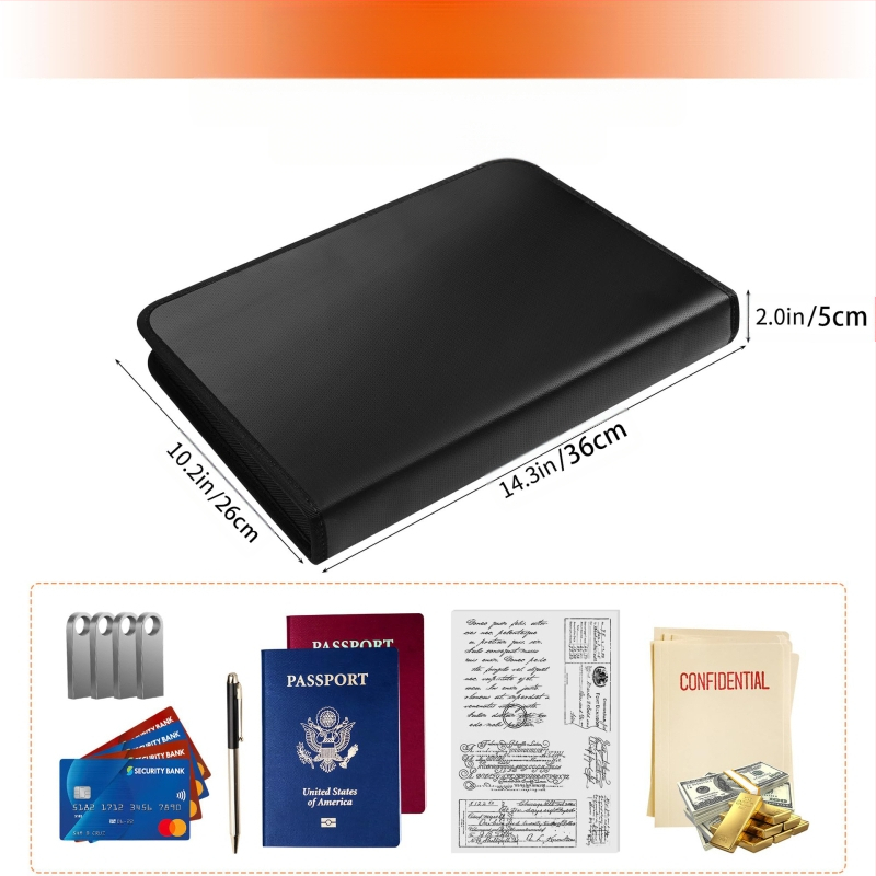 Аккордеонна папка за документи с 13 отделения, огнеупорна и водоустойчива, разширяваща се, от Fiberglass