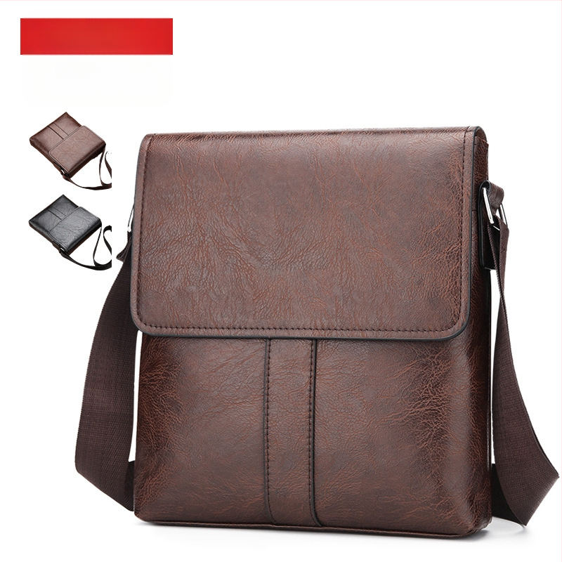 Férfi vállon átvet táska üzleti utazásokhoz, PU anyag, belső poliészter bélés, légáteresztő, vízálló, ultra könnyű