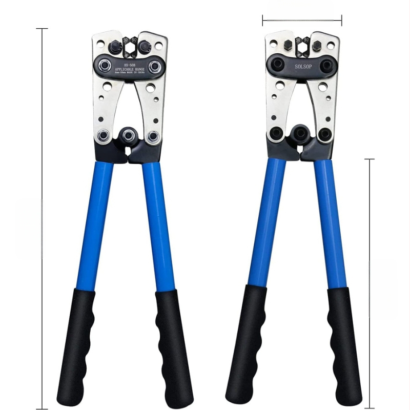 Krimpuojančios žnyplės elektros laidams HX-50B (Modelis HX-50B, Medžiaga: Aukštos anglies plienas, Svoris 1.2)