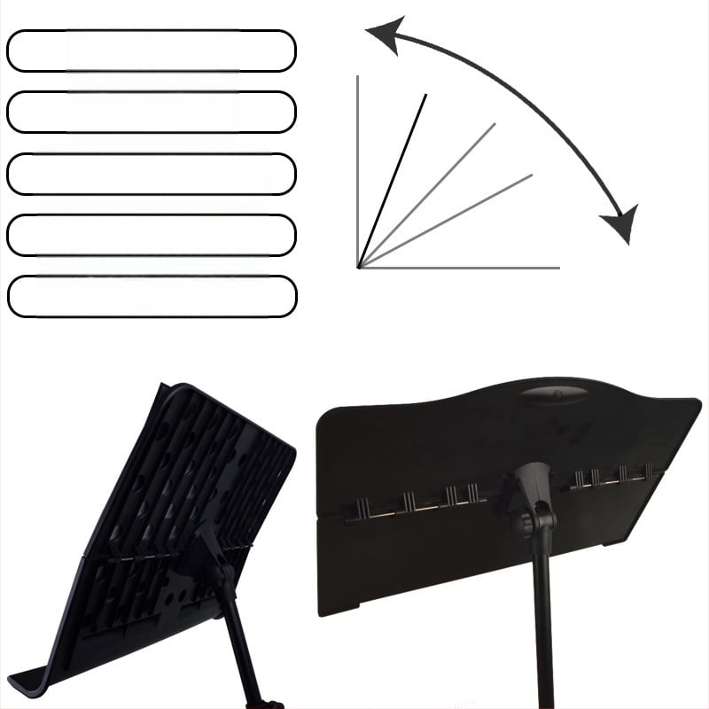 Zenei kottatartó SP-02, összecsukható és hordozható, állítható kialakítás, Anyag: ABS műanyag + matt acélcső, Márka: ZY, Zenei eszközök számára