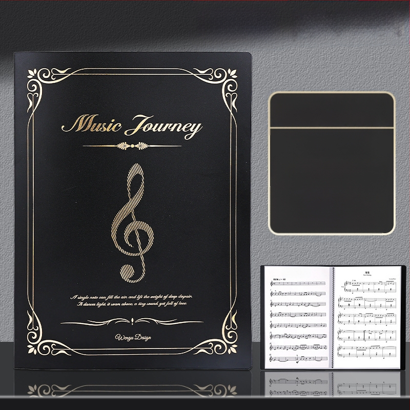 Клип за нотни партитури, пластмасов, модел: музикална партитура, 100 страници, възможност за печат на лого