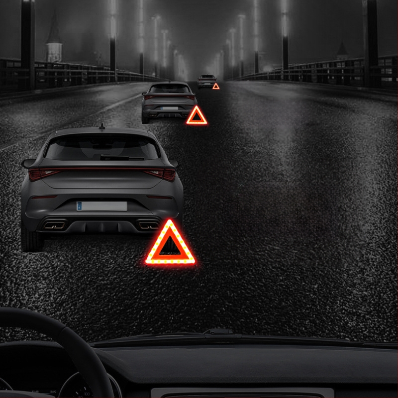 Automobilinis atšvaitinis trikampis su tripodu – ABS plastikas, sulankstomos tripodas, automobilių sauga, licencijuotas privataus prekinio ženklo ženklinimas