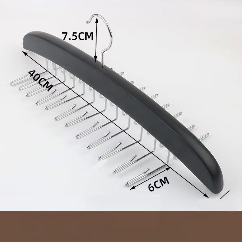 Medinė daugiafunkcinė pakabų laikiklis su 24 kabliukais šalikams, kaklaraišiams ir drabužiams – neslysta, be siūlių dizainas (modernus paprastumas)