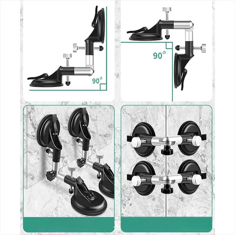 Регулируем всасыващ държач за стъкло, керамични плочки и каменни плочи – здраво фиксиране и нивелиране на прав ъгъл