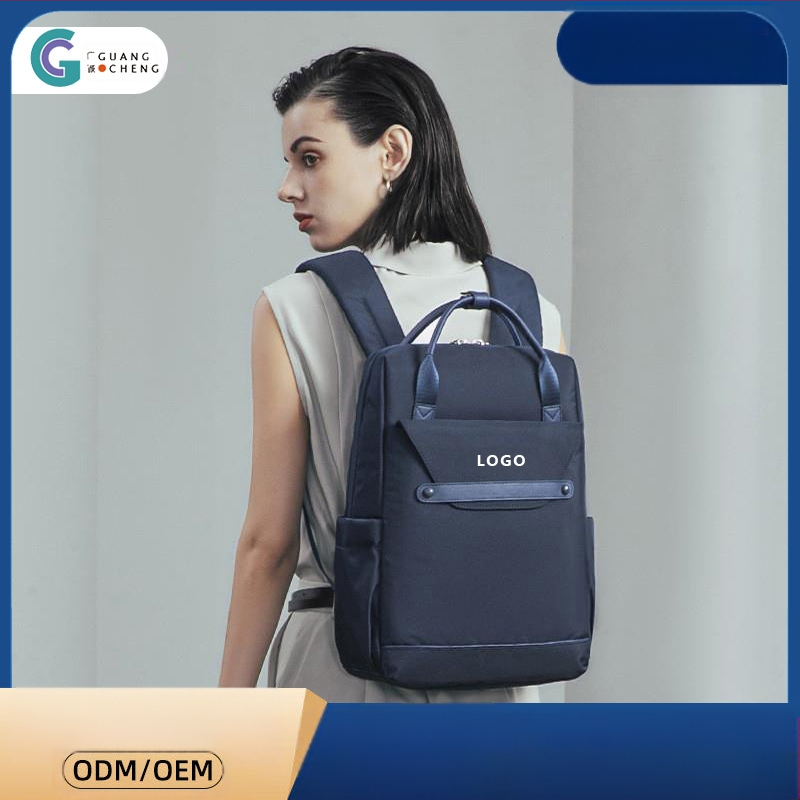 Moterų kuprinė japonų stiliumi, Oxford audinys, vertikalus kvadrato formos, užtrauktuko atidarymas, nešiojamojo kompiuterio kišenė