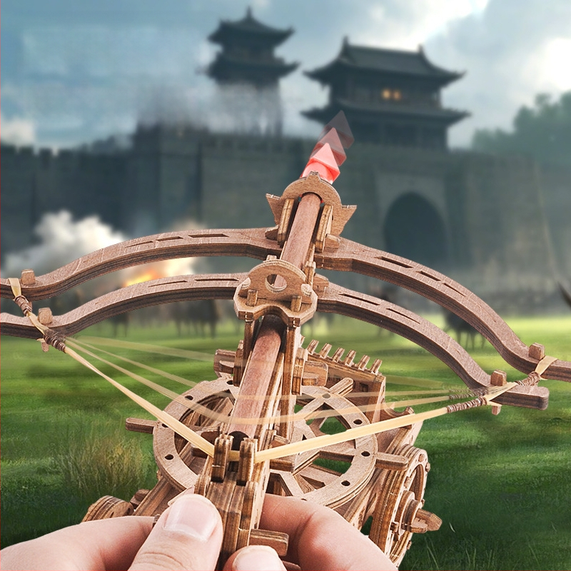 Medinė 3D dėlionė žaislas: senovinis statybos eksperimentas ir apgulties vežimas, edukacinis žaislas berniukams, OEM logotipo pritaikymas (medžiaga: medis; kategorija: 3D dėlionė; amžius: 14+; pritaikymas: galimas)