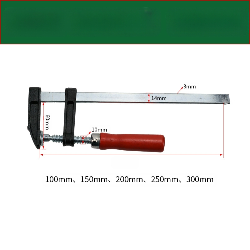 F-tip držač/stisnjak za stolarske radove – pogodna za drvo, kamen i namještaj; materijal Malang, A3; težina 0,2 kg