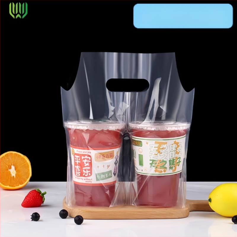 Išsiimiamasis gėrimų pakuotės maišelis vienai arba dviem puodeliams; plastikas, pūtimo-filmo formavimas; maisto saugumai; suderinamas su 450–700 ml puodeliais; skaidrus arba matinės apdailos; pakuotės tipas: maišelis