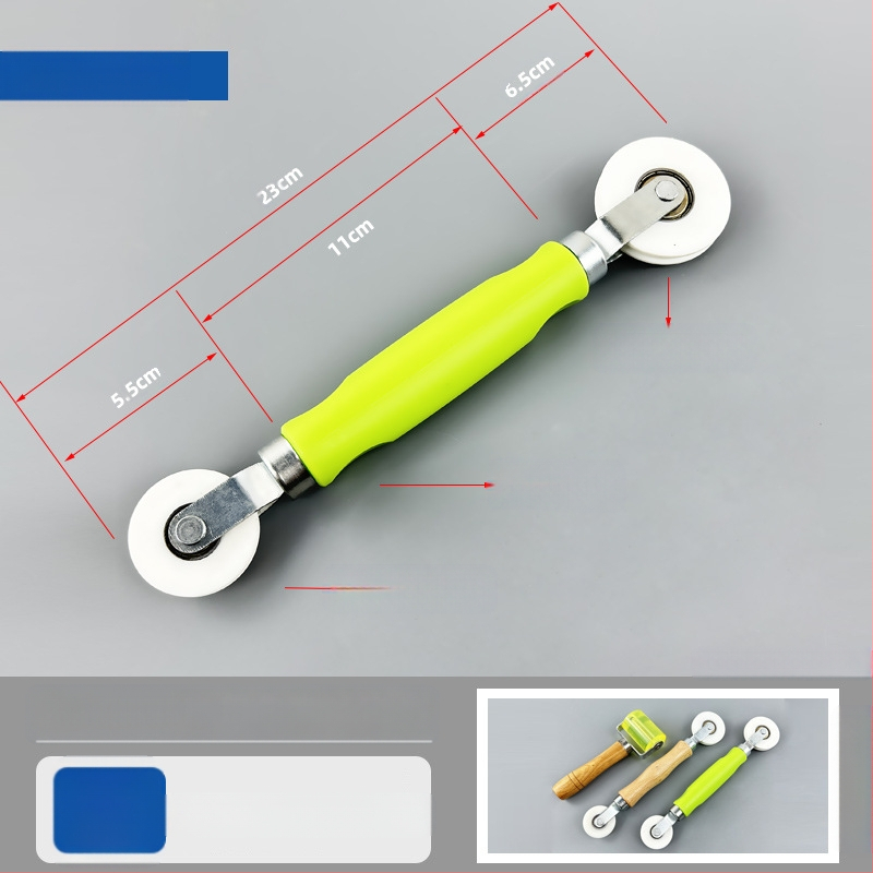 Ролка за притискане на LED лента с дървена дръжка — PVC корпус, GTM, 110 г