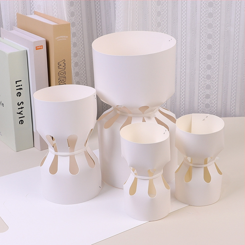 Κύκλιος εσωτερικός φάκελος για ανθοδέσμες από λευκό χαρτόνι με επίστρωση για γρήγορη περιτύλιξη — εξωτερική συσκευασία, συμβατό με ιδιωτικές μάρκες