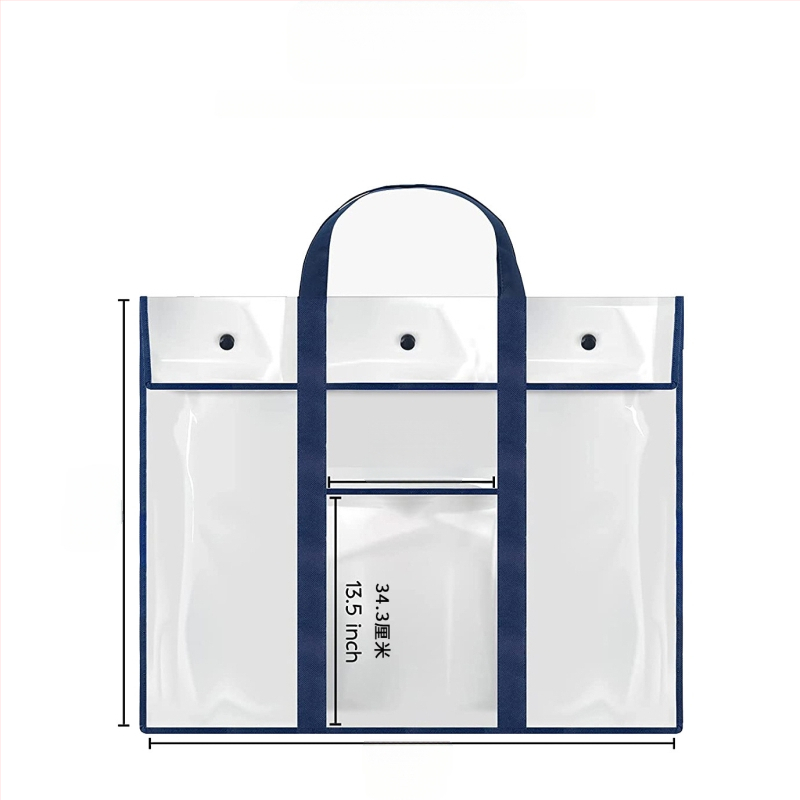 PVC прозрачен калъф за файлове с дръжка – snap закопчаване, стереоскопичен дизайн, марка Chastity