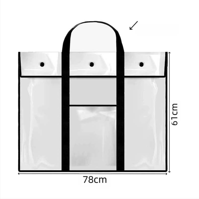 PVC прозрачен калъф за файлове с дръжка – snap закопчаване, стереоскопичен дизайн, марка Chastity