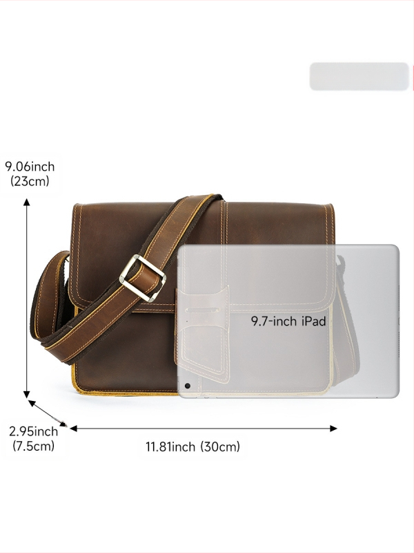 Vyrų odinė pečių rankinė, pirmojo sluoksnio karvės oda, poliesterio pamušalas, 2025 m. vasaros išleidimas, verslo kelionėms tinkama