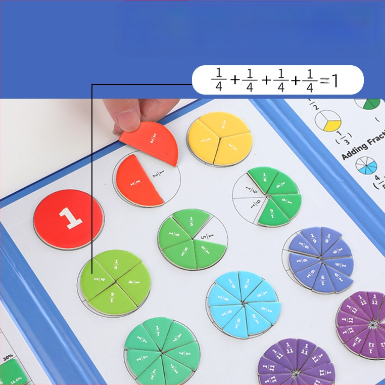 Μαγνητικός Δίσκος Διάσπασης Κλασμάτων: Χάρτινο Εκπαιδευτικό Παιχνίδι DIY για Παιδιά 4–6 ετών, Διανοητική Ανάπτυξη