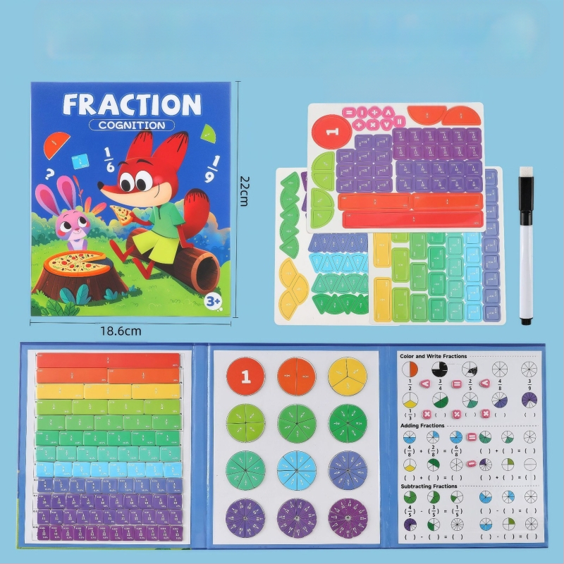 Μαγνητικός Δίσκος Διάσπασης Κλασμάτων: Χάρτινο Εκπαιδευτικό Παιχνίδι DIY για Παιδιά 4–6 ετών, Διανοητική Ανάπτυξη