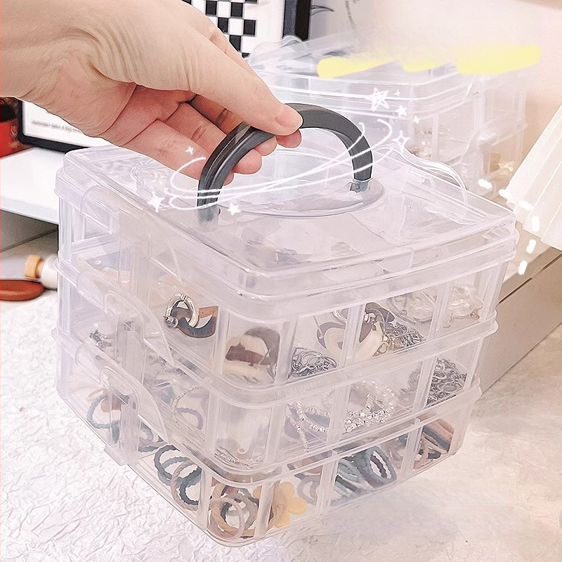 18-отделен преносим органайзер за инструменти и LEGO играчки — пластмасова твърда кутия в корейски стил, демонтираща се