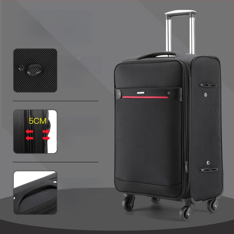 Valiză din Oxford, cu roți universale, închidere cu fermoar, extensibilă, posibilitate de logo personalizat