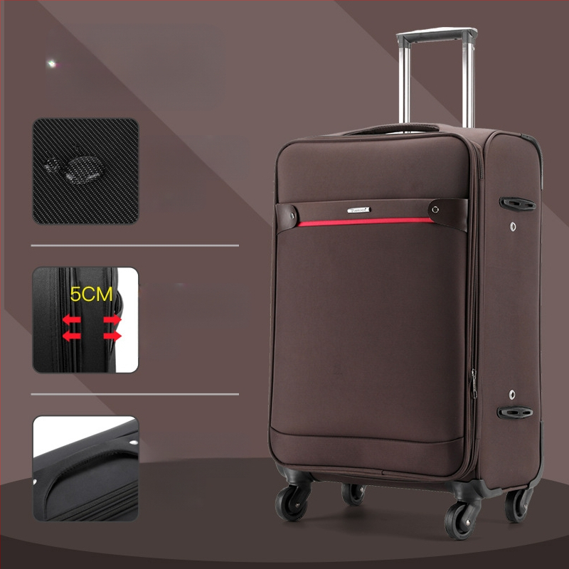 Valiză din Oxford, cu roți universale, închidere cu fermoar, extensibilă, posibilitate de logo personalizat