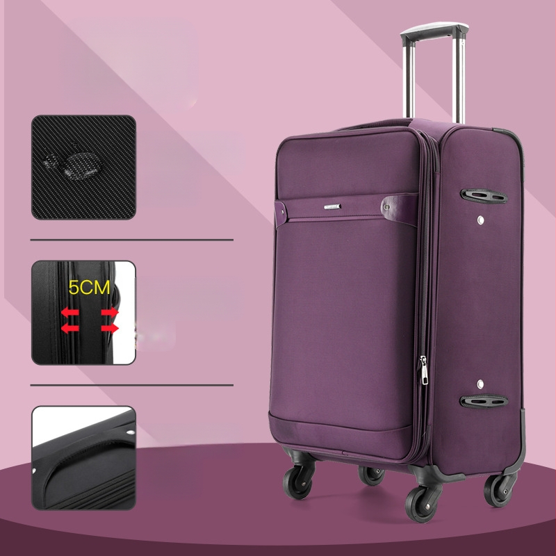 Valiză din Oxford, cu roți universale, închidere cu fermoar, extensibilă, posibilitate de logo personalizat