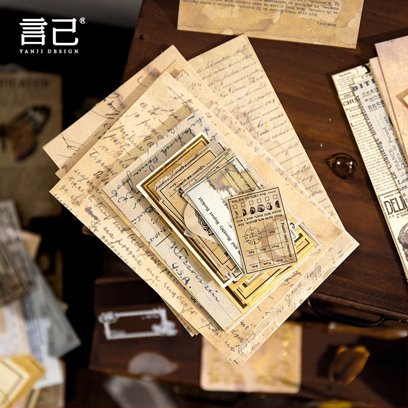 Σετ υλικών ρετρό διακόσμησης ημερολογίου - 100 τεμ., 4 στυλ, μάρκα DREHOP/Mengxi, βάρος 79 g