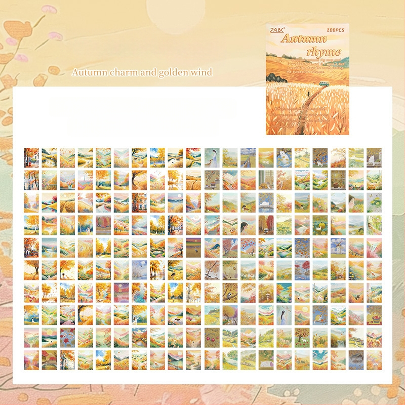 Yuezhen Χαρτί Σημειώσεων Τεσσάρων Εποχών – Μη Κολλητό, Στυλ Τούβλου, Ημερολόγιο με Αυτοκόλλητα – Χωρίς Άδεια IP