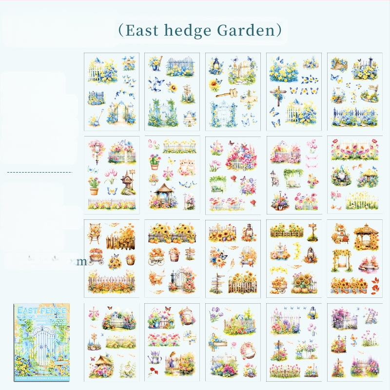 PET uzlīmju grāmatiņa dienasgrāmatai – caurspīdīgi ūdensizturīgi drukāti planer uzlīmes ar Eiropas lauku ainavām
