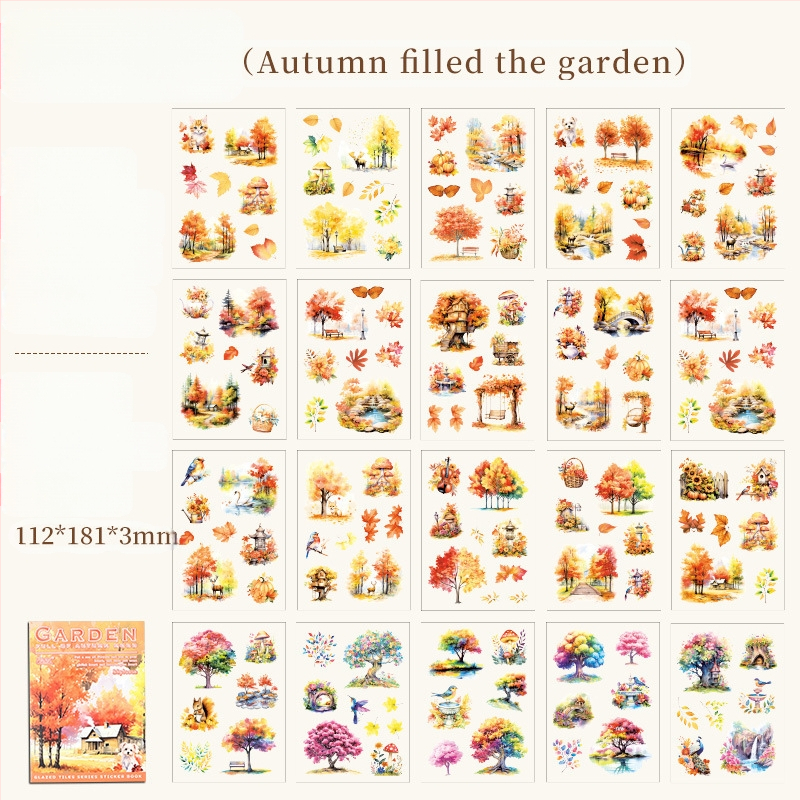 PET uzlīmju grāmatiņa dienasgrāmatai – caurspīdīgi ūdensizturīgi drukāti planer uzlīmes ar Eiropas lauku ainavām