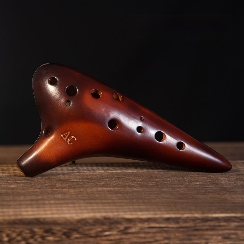 Окарина с 12 отвора в ключ C (алто), керамична за начинаещи