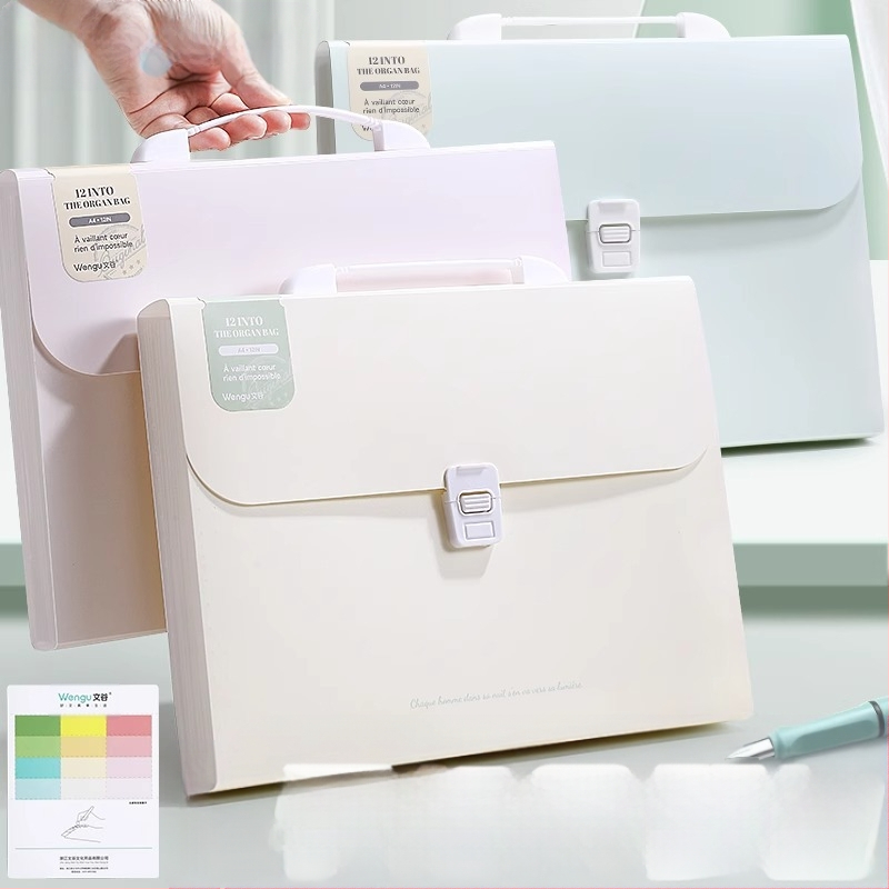 A4 мултисекционна акордеонна папка за изпитни листове – PP материал, 12 отделения, дебелина 0.6 мм