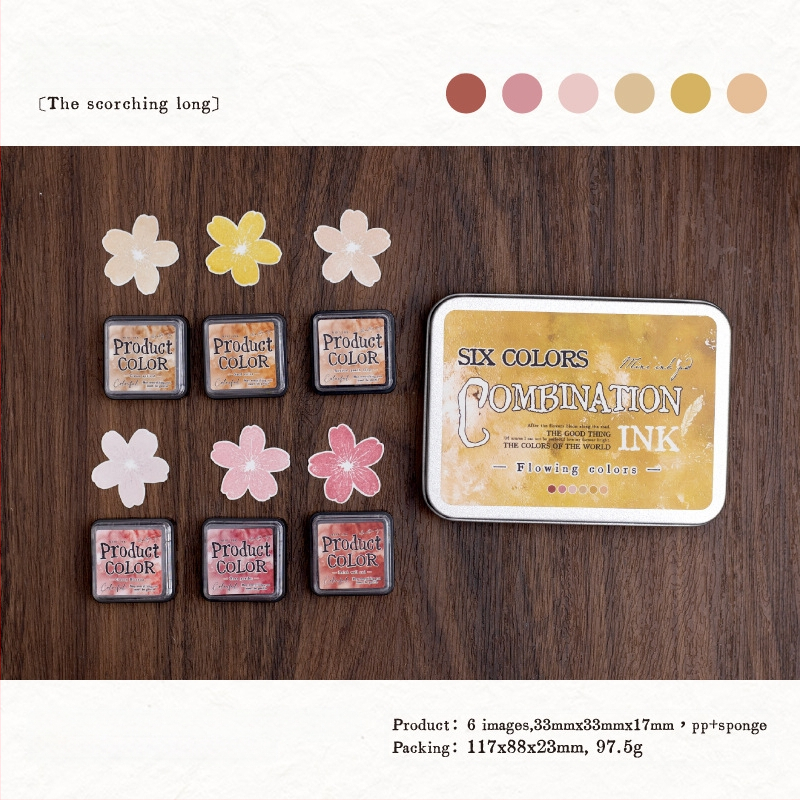 Mo mo tintapárna készlet – folyékony színek sorozata, olaj alapú tinta, 6 stílus