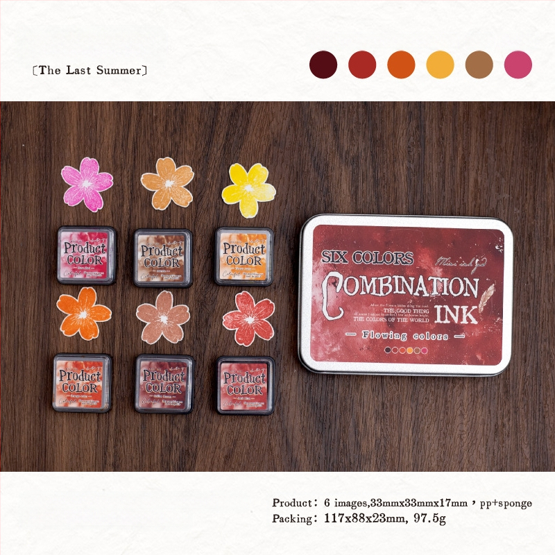 Mo mo tintapárna készlet – folyékony színek sorozata, olaj alapú tinta, 6 stílus