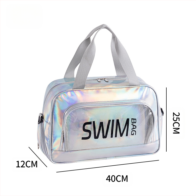 Δερμάτινη χιαστί τσάντα παραλίας με διαχωρισμό στεγνού-υγρού, αποθήκευση ταξιδιού και καλλυντικών, μεγάλη χωρητικότητα