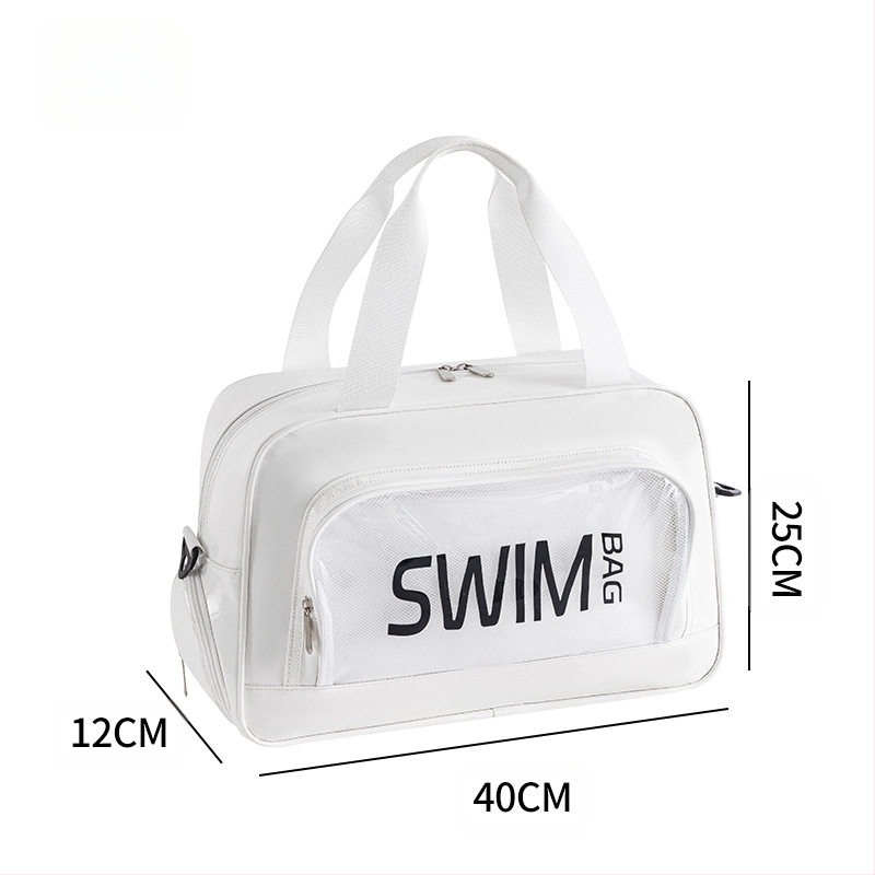 Δερμάτινη χιαστί τσάντα παραλίας με διαχωρισμό στεγνού-υγρού, αποθήκευση ταξιδιού και καλλυντικών, μεγάλη χωρητικότητα