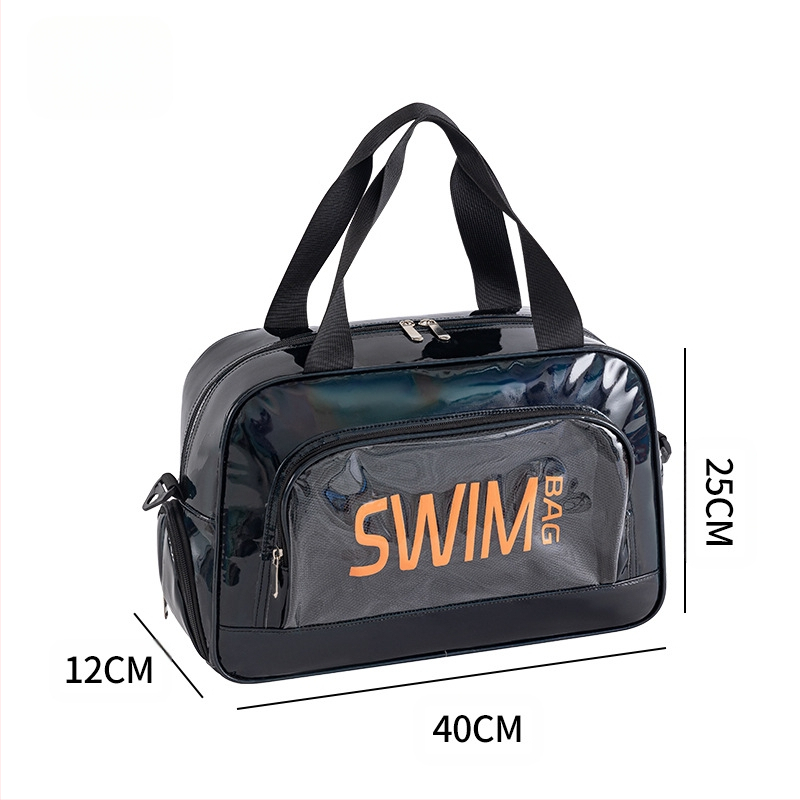 Δερμάτινη χιαστί τσάντα παραλίας με διαχωρισμό στεγνού-υγρού, αποθήκευση ταξιδιού και καλλυντικών, μεγάλη χωρητικότητα