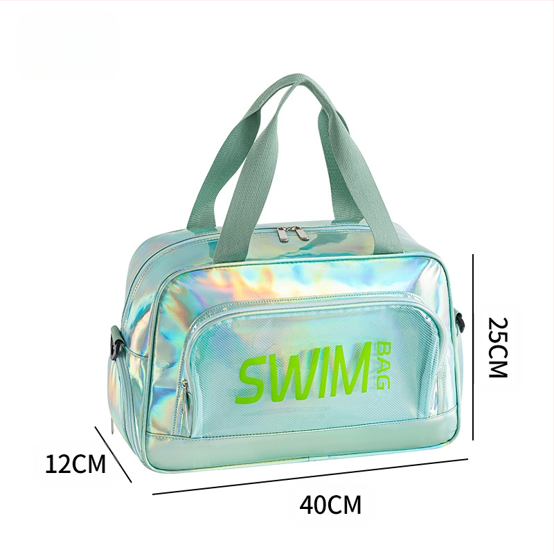 Δερμάτινη χιαστί τσάντα παραλίας με διαχωρισμό στεγνού-υγρού, αποθήκευση ταξιδιού και καλλυντικών, μεγάλη χωρητικότητα