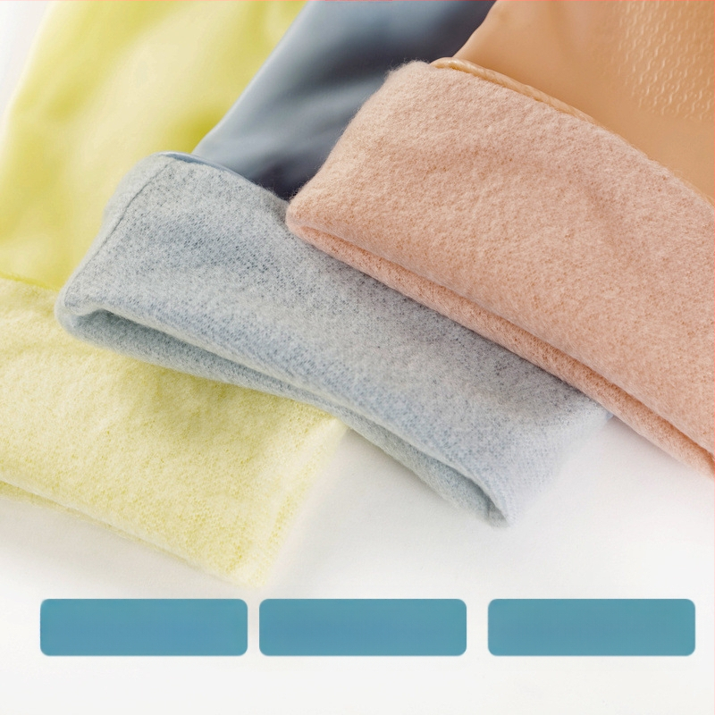 Velvet latex pirštinės su fliso viduje, šiltos plaunant indus ir valant virtuvėje, ultra plonos