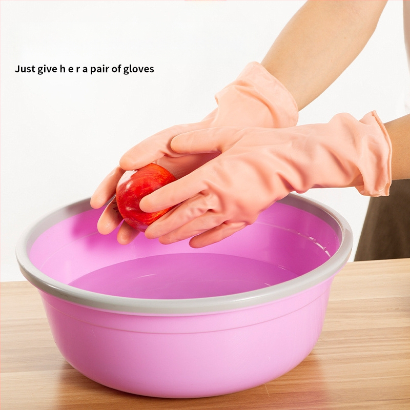 Velvet latex pirštinės su fliso viduje, šiltos plaunant indus ir valant virtuvėje, ultra plonos