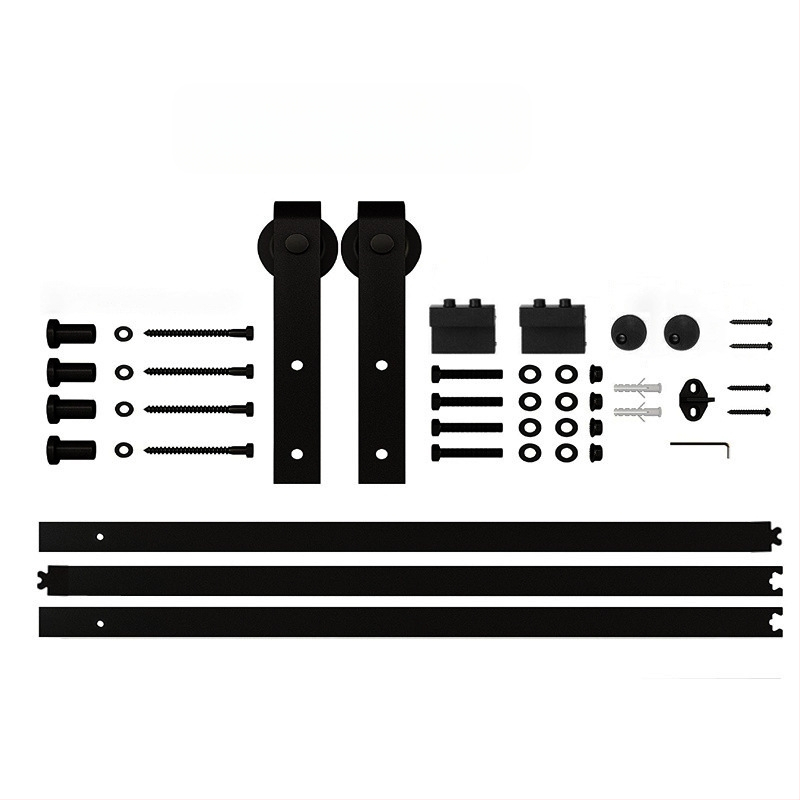 Hardverski set za klizna barn vrata, model JH-011, karbonsko čelik, praškasti premaz, prilagodljiva obrada