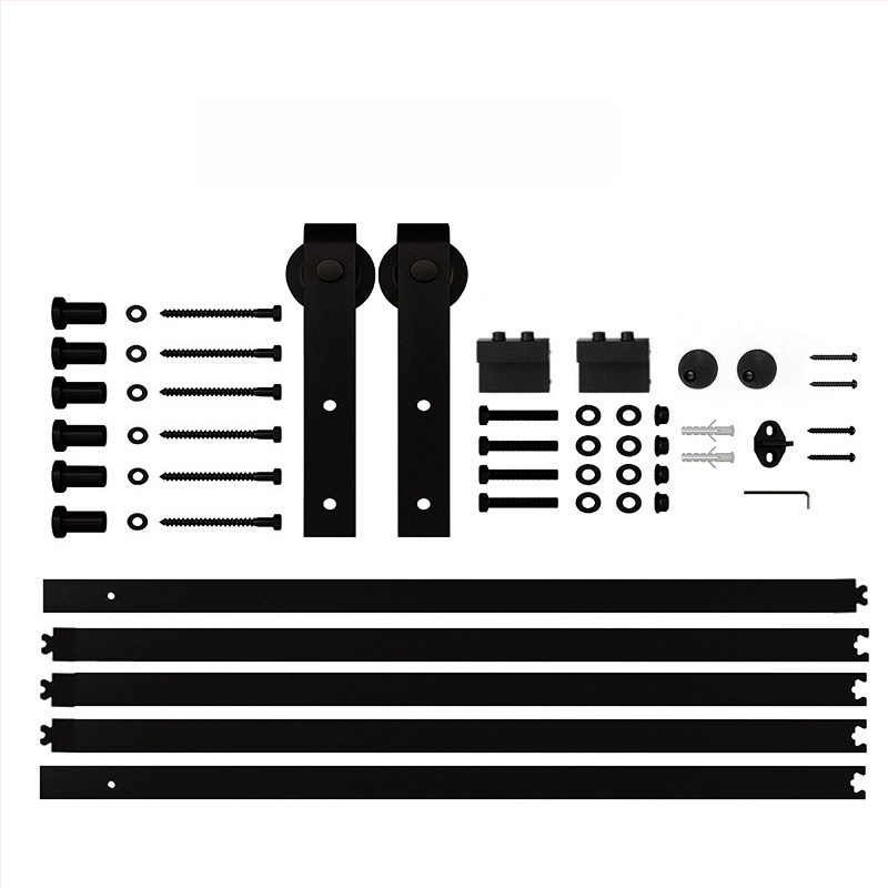 Hardverski set za klizna barn vrata, model JH-011, karbonsko čelik, praškasti premaz, prilagodljiva obrada
