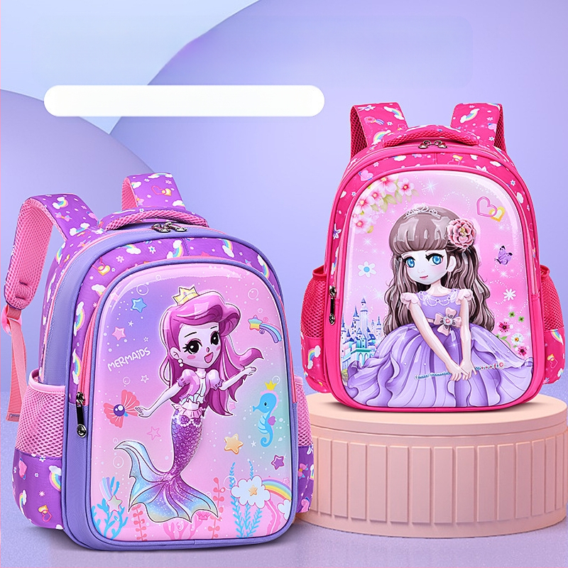 Училищна раница за деца (Унисекс; платно; дишаща; принт с аниме карикатури)