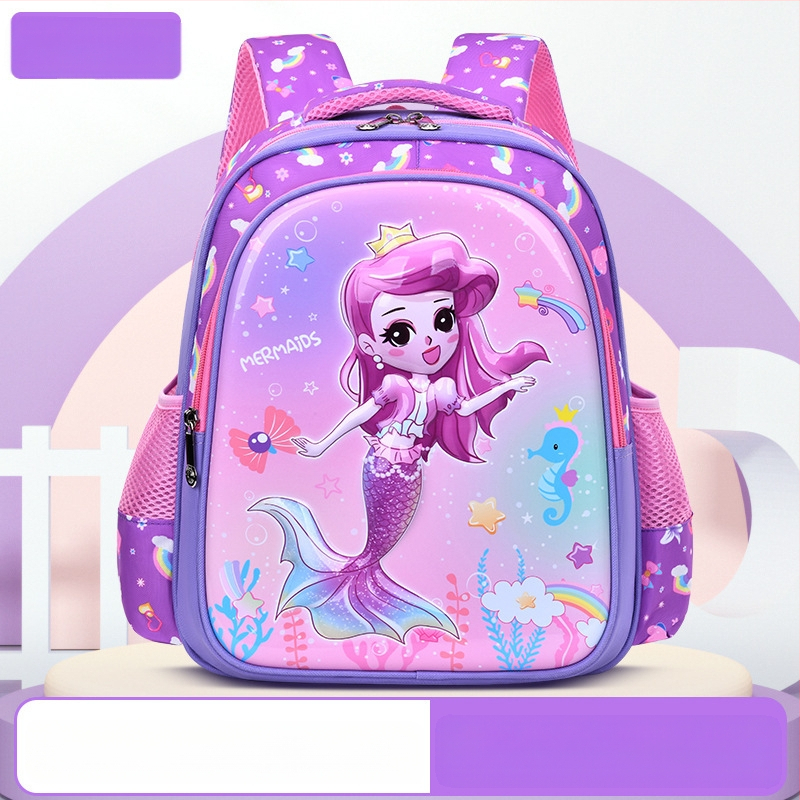 Училищна раница за деца (Унисекс; платно; дишаща; принт с аниме карикатури)