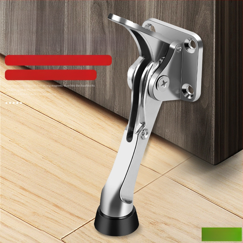 Lábtapos ajtóstop, fúrás nélkül — olasz minimalista stílus üzletajtókhoz