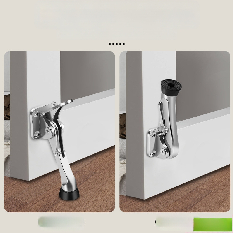 Lábtapos ajtóstop, fúrás nélkül — olasz minimalista stílus üzletajtókhoz