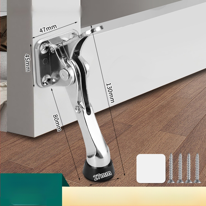 Lábtapos ajtóstop, fúrás nélkül — olasz minimalista stílus üzletajtókhoz