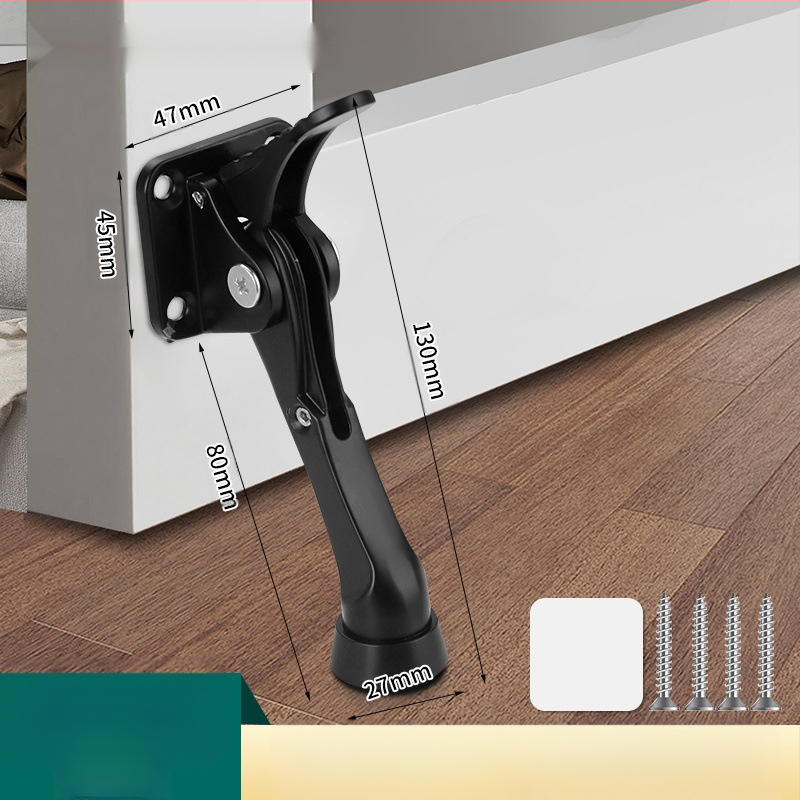 Lábtapos ajtóstop, fúrás nélkül — olasz minimalista stílus üzletajtókhoz