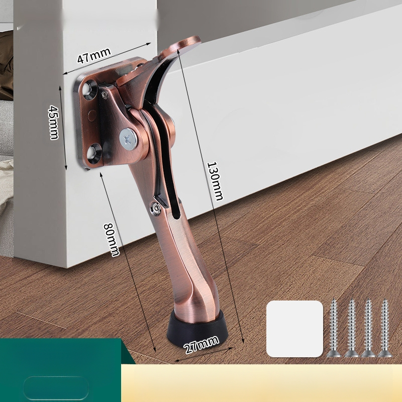 Lábtapos ajtóstop, fúrás nélkül — olasz minimalista stílus üzletajtókhoz